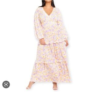Eloquii Pastel Floral Maxi Dress